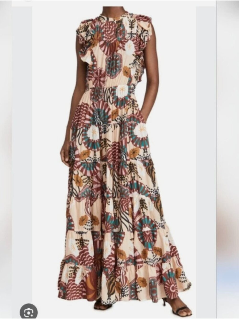 Scotch and Soda Open Back Maxi Dress Size S Ruffle Tiered